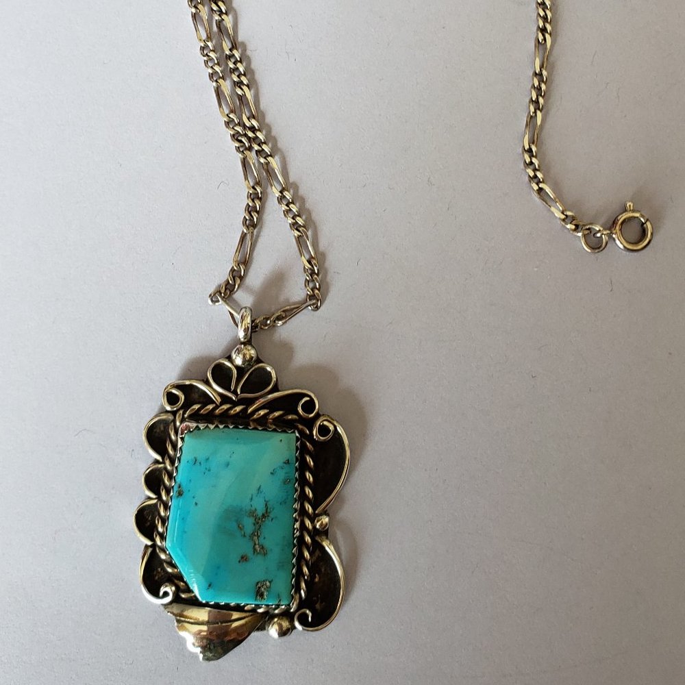 Vintage Tourquise and Sterling Silver Necklace